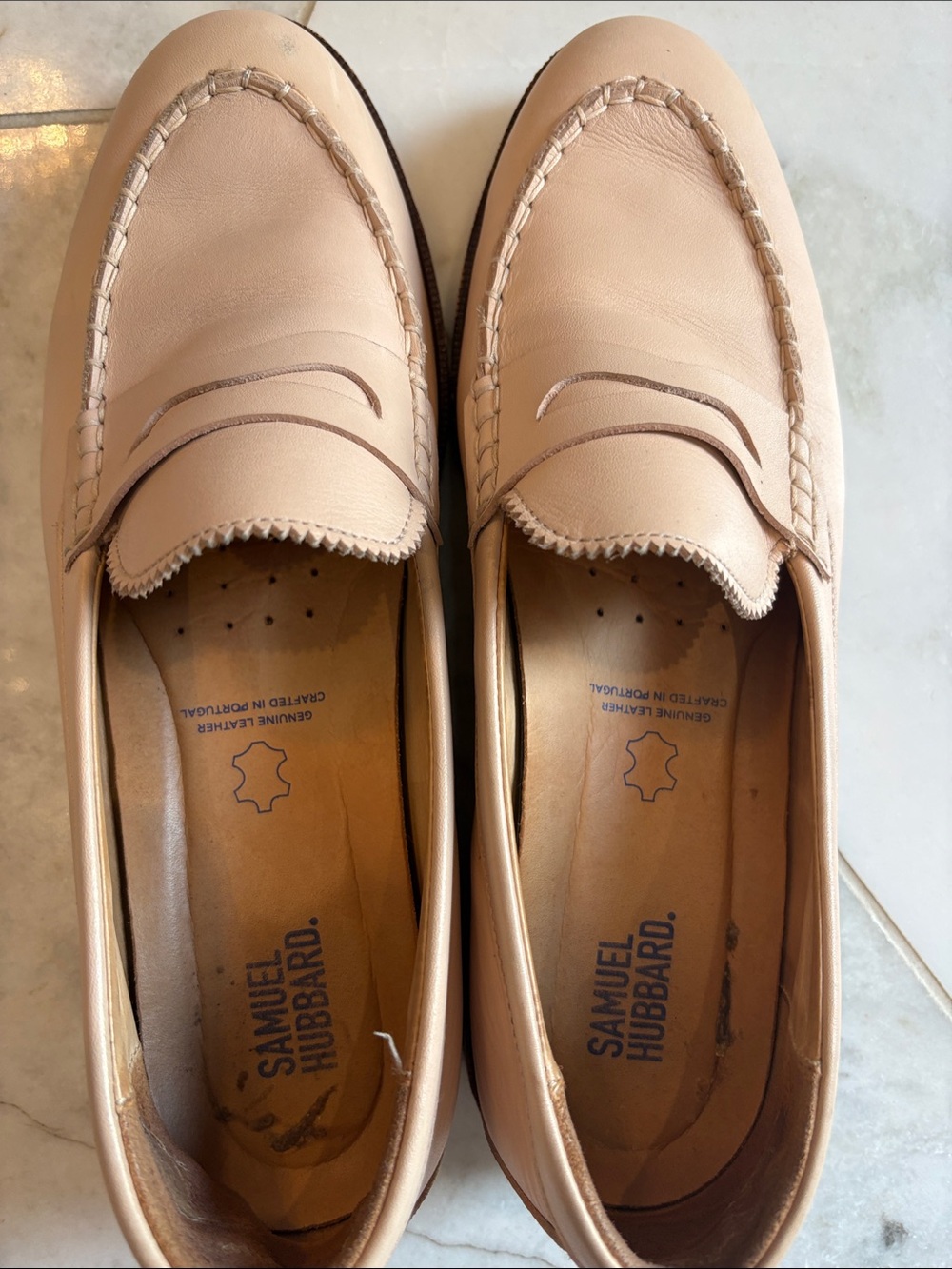 Samuel Hubbard Women's Leather Penny Loafers - Blush